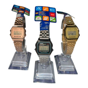 Reloj Casio Digital Vintage Unisex con Pulsera de Acero Inoxidable Estilo Retro, Resistente al Agua.